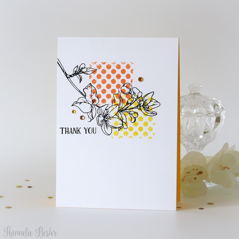 one layer floral card- Mudra craft stamps
