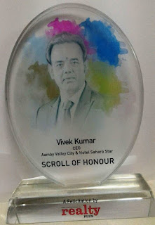 Mr. Vivek Kumar, CEO of Aamby Valley city and Hotel Sahara Star felicitated at The 8th Realty Plus Conclave & Excellence Award 30 September 2016 Mr. Vivek Kumar, CEO of Aamby Valley city and Hotel Sahara Star felicitated at The 8th Realty Plus Conclave & Excellence Award 30 September 2016