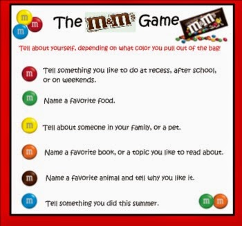 Second Grade Shoppe: Getting to Know You Game (M & M)