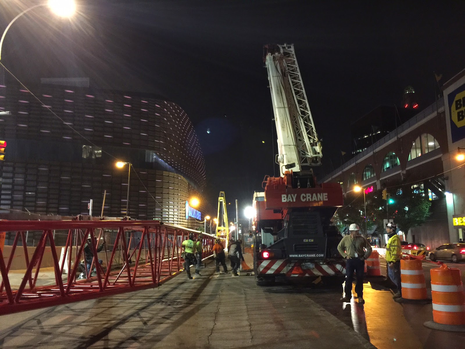 Now there are three cranes Atlantic Avenue crane for arena's green