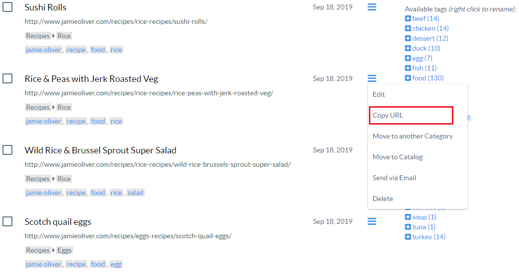 Bookmark Ninja New Feature Copy Bookmark URL
