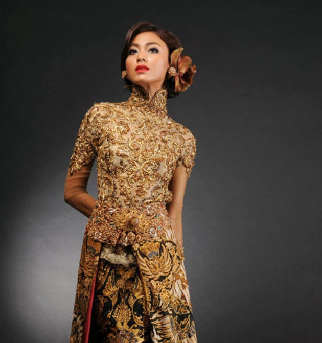 Kebaya Modern shades of gold  International Kebaya Batik Modern