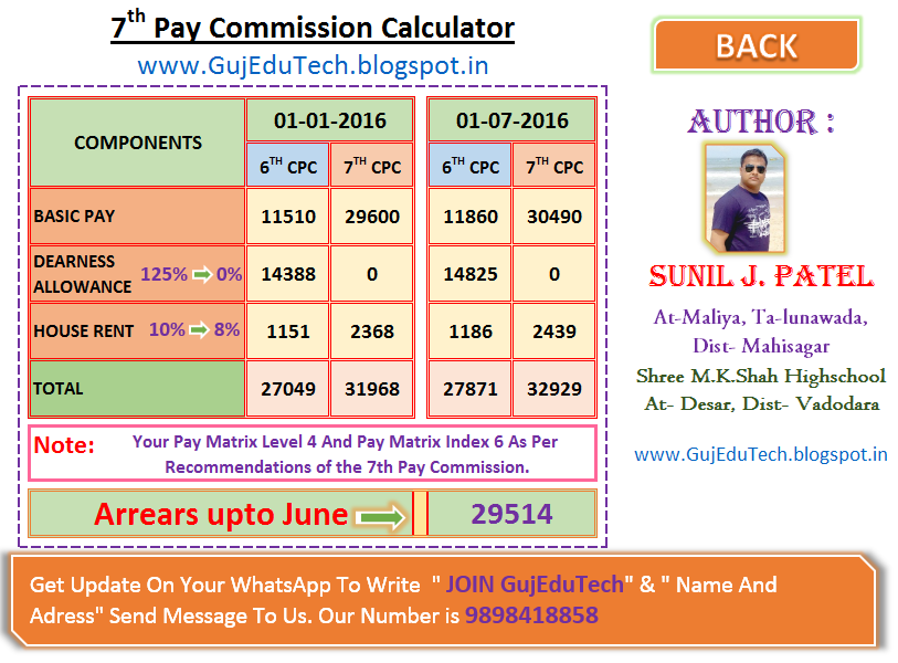7th Pay Arrear Calculator In Excel