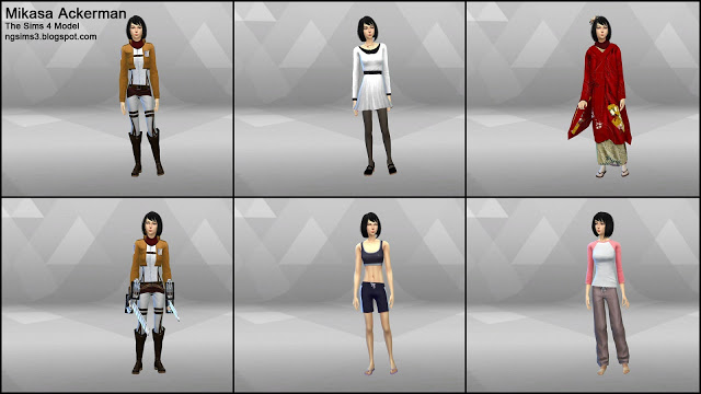 Sims 4 CC's - The Best: Attack on Titan Eren, Mikasa & Armin by NG Sims