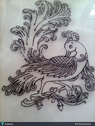 outline glass painting peacock flowers modern touchtalent
