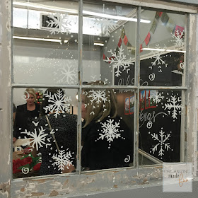 Snowflakes on window using chalk ink markers :: OrganizingMadeFun.com