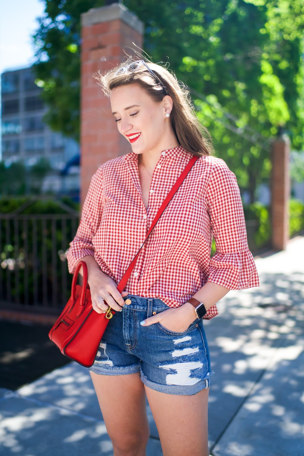 Red Gingham Blouse | Covering the Bases | Bloglovin’