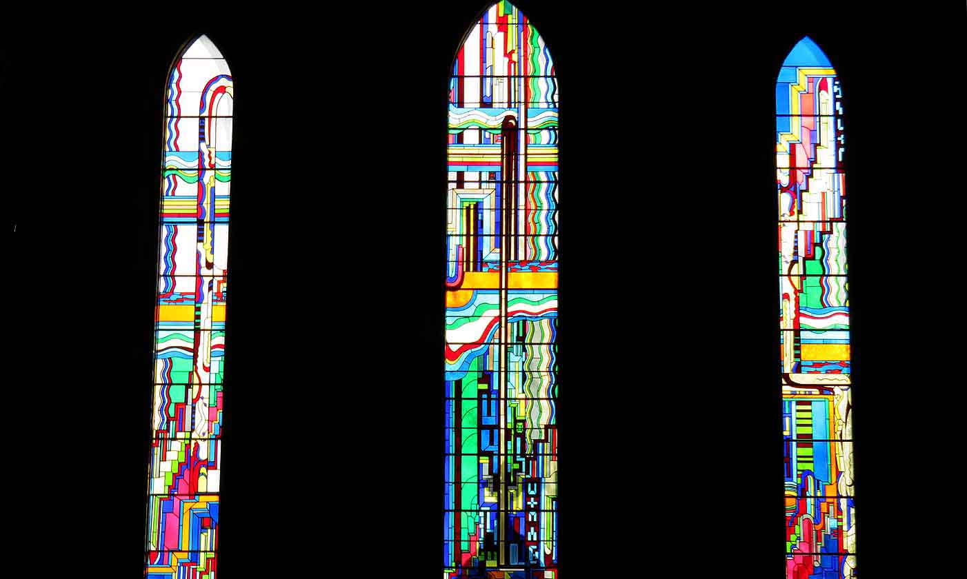 Alex and Bob`s Blue Sky Scotland St Mary's Cathedral. Water of Leith