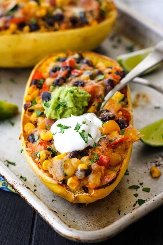 Spaghetti Squash Burrito Bowls dessert recipes diabetics