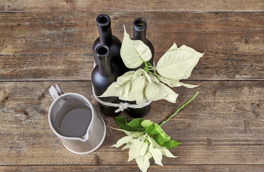 centro flores , poinsettia, Navidad , paso a paso , DIY , adorno Navidad