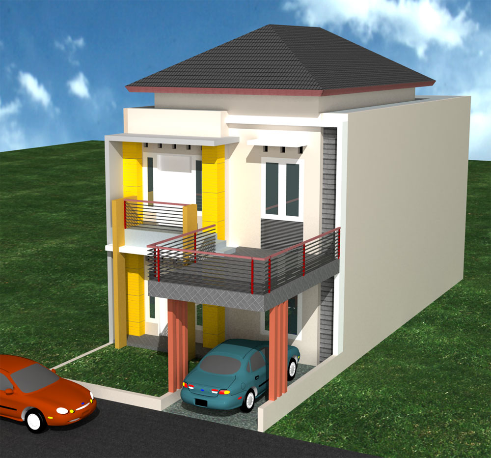 Denah Rumah 2 Lantai Ukuran 5x12 | Top Rumah