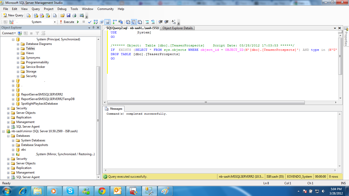 Sql Server knowledge sharing blog: Verify database mirroring solution ...