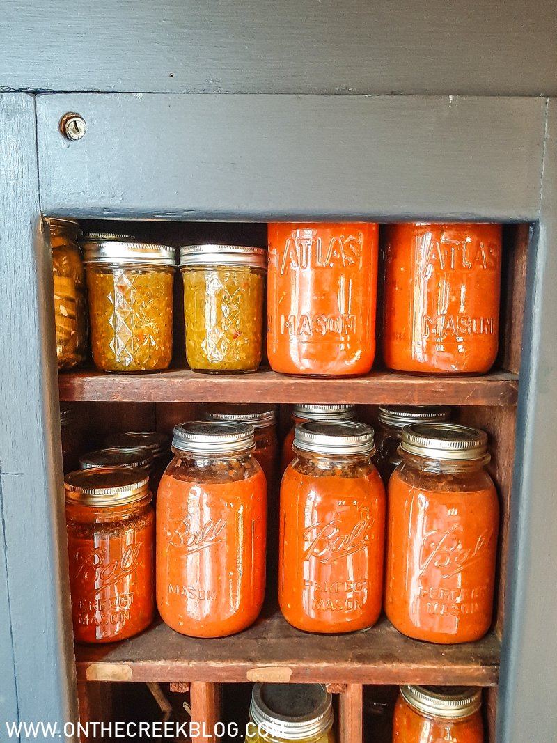 home canned goods - pasta sauce, salsa & relish | On The Creek Blog