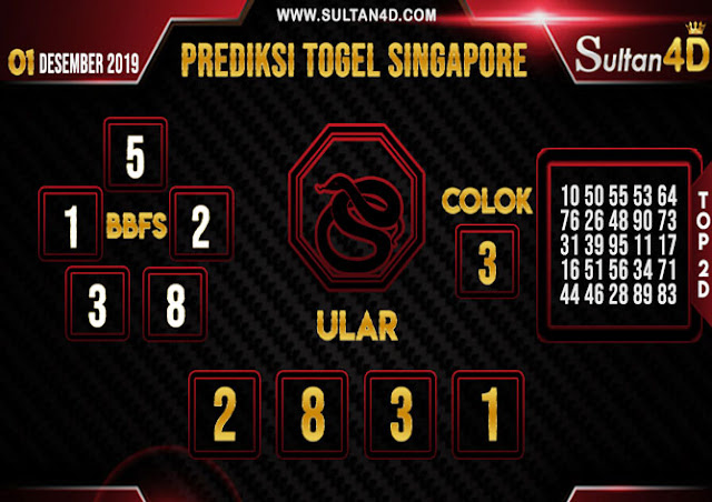 PREDIKSI TOGEL SINGAPORE SULTAN4D 01 DESEMBER 2019