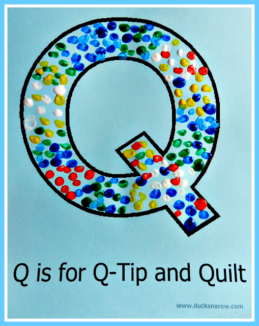 Ducks 'n a Row: Paint With Q-Tips - Letter Q Preschool Activity