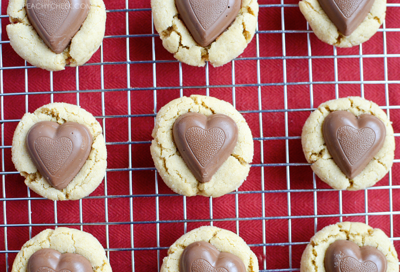 Peachy Cheek Valentine Peanut Butter Chocolate Heart Cookies