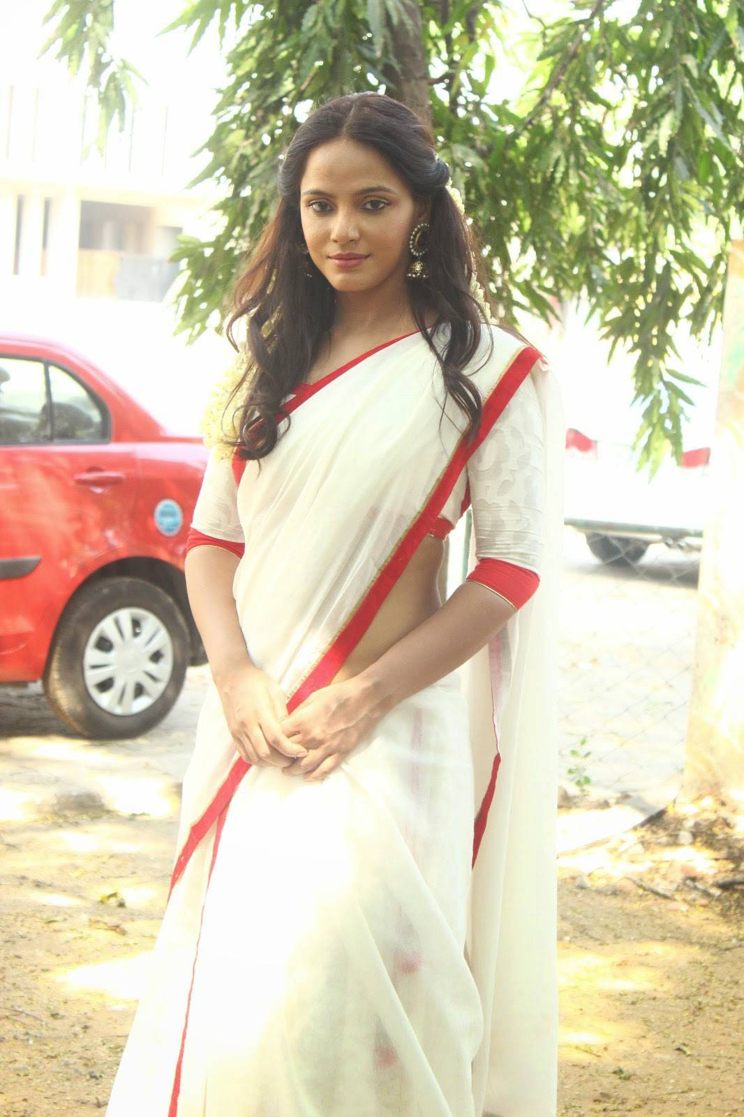 Neetu Chandra Latest Hot Stills In White Saree