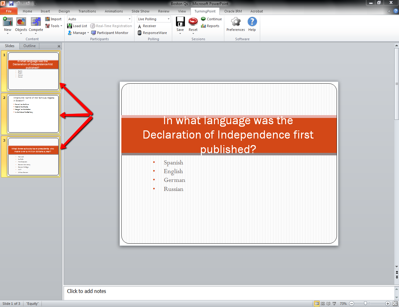 converting existing powerpoint slides to turningpoint slides neu