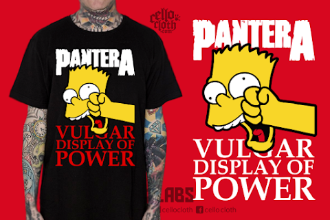 Kaos Pantera Vulgar Display of Power - Contoh Desain Kaos Sablon Rubber Plastisol