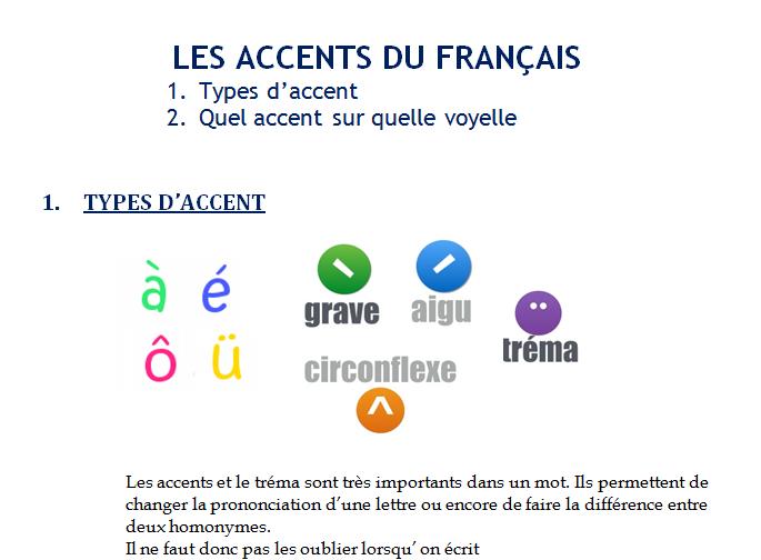 FRANÇAIS POUR TOUS LES ACCENTS DU FRANÇAIS