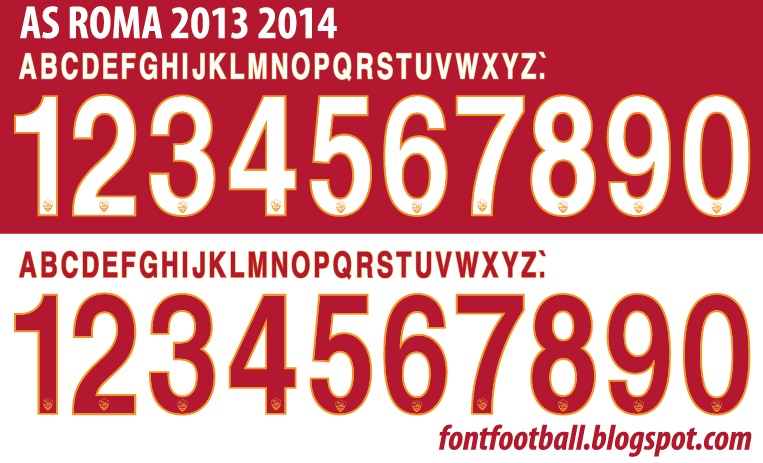 FONT FOOTBALL: Font Vector AS Roma 2013 2014 kit