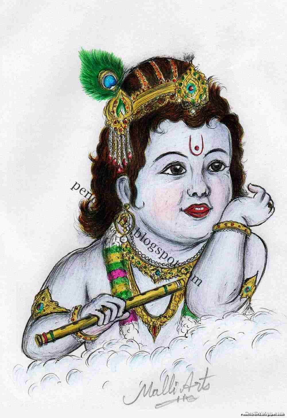 [55+] Easy And Beautiful Pencil Sketches Of Lord Krishna How To Draw