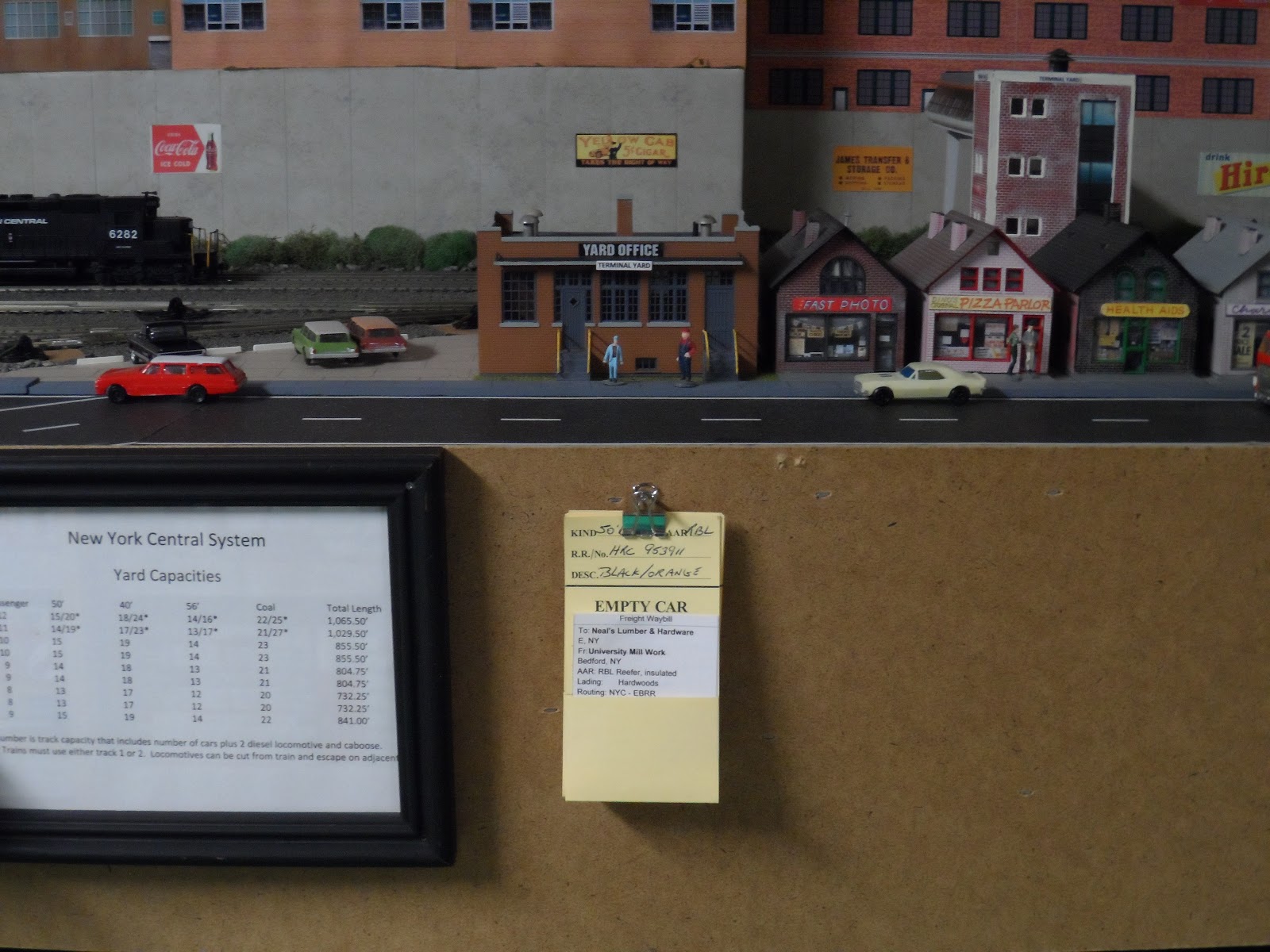 New York Central Train Layout Car Cards & Waybills on the N.Y.C.T.L