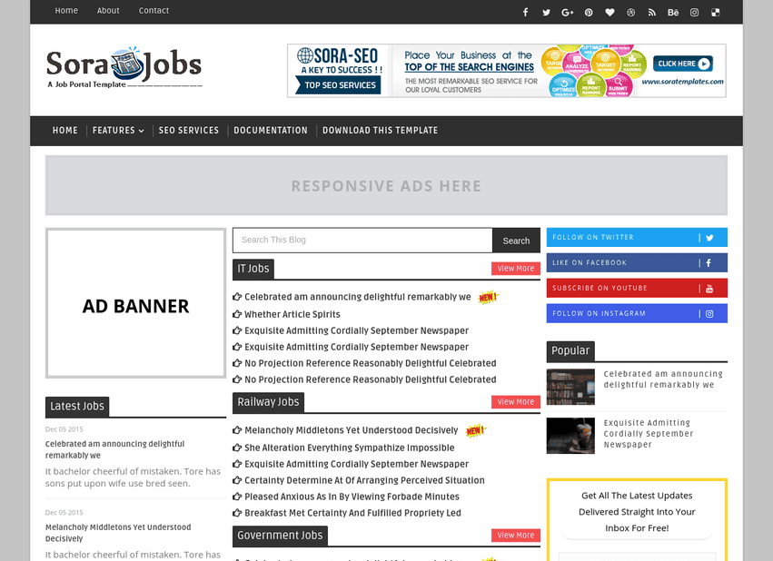 Sora Jobs Blogger Template Blogger Templates Gallery