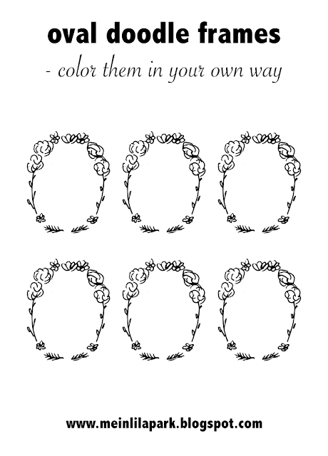 free printable oval DIY doodle frames - coloring page - ausdruckbare ...