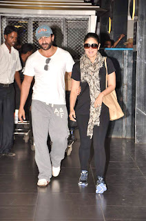 Saif Ali Khan & Kareena Kapoor return from Paris