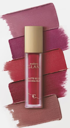 batom eudora glam matte blur vermelho fornalha resenha dicas da tia