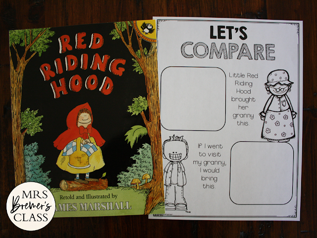 Little Red Riding Hood Fairy Tales activities unit with Common Core aligned literacy companion activities for First Grade and Second Grade