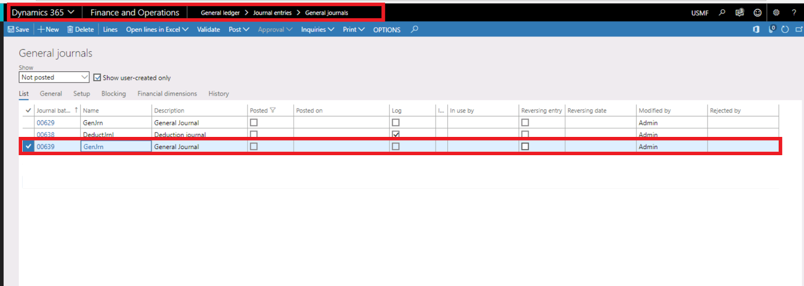 How to hold a specific journal entry until a specific date in dynamics