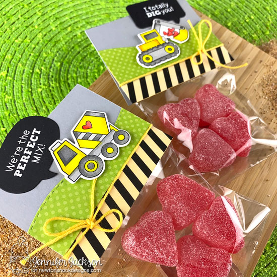 Newton's Nook Designs Sweet Treats Blog Hop! Treat toppers by Jennifer Jackson using the Love Quarry Stamp Set, Speech Bubble Die Set and Land Borders Die Set by Newton's Nook Designs #newtonsnook #handmade