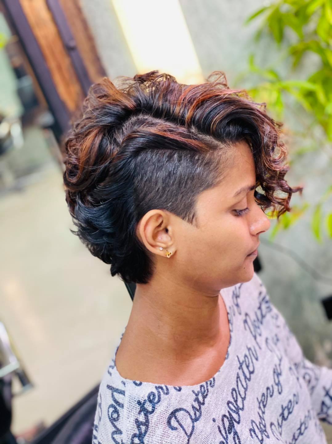 Village Barber Stories: One side pixie hair cut | Brave girl