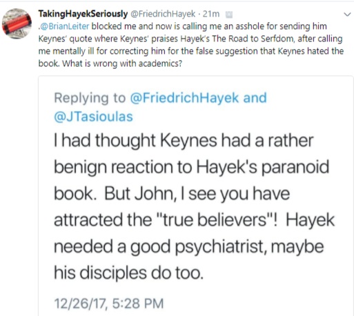 Via Anarcho-Capitaliats' Forum: BIZARRE University of Chicago Prof. Viciously Attacks Hayek and His Followers  Friedrichhayek