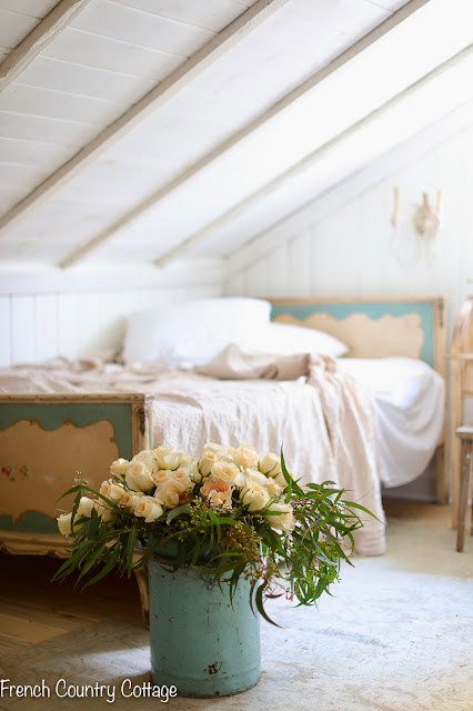 French Country Fridays- Vintage Floral Painted Beds