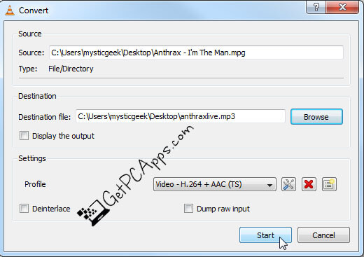 Extract or Convert MP3 Audio from MP4 Video Files in Windows 10 PC via VLC