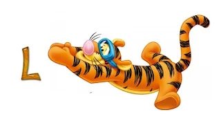 Abecedario de Tiger de Winnie the Pooh Buceando.