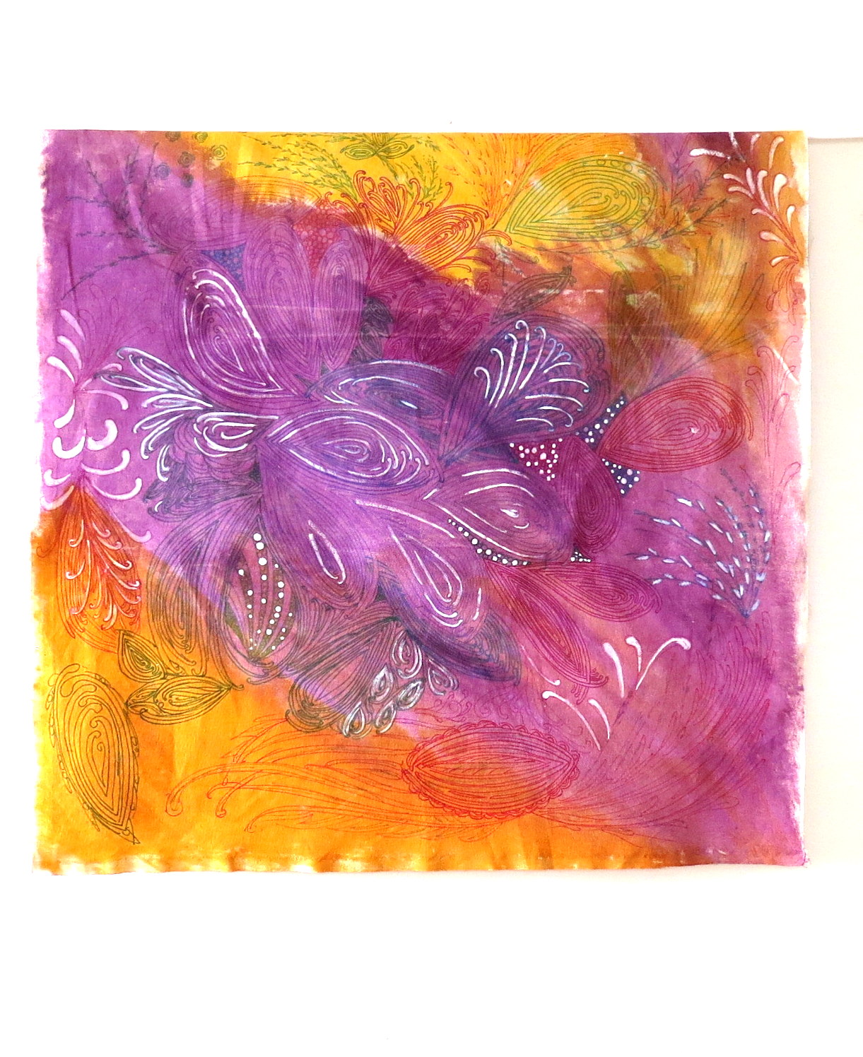 Dharmakarmaarts DIY Painted and Doodled Canvas Floor Cloth Tutorial