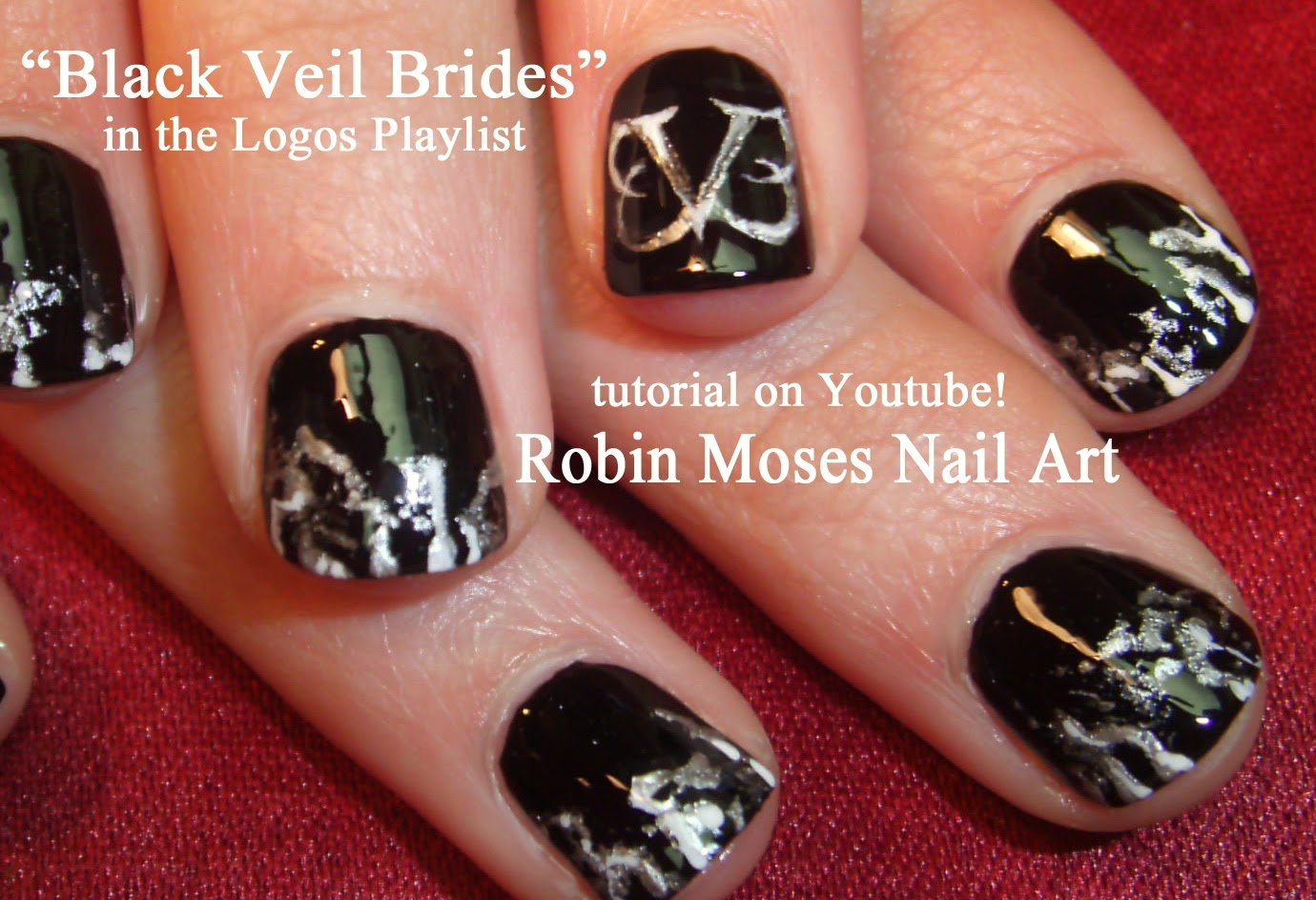 Nail Art by Robin Moses "black veil brides" "nail art" "black veil