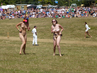 streaker at a cricket match british summer festival