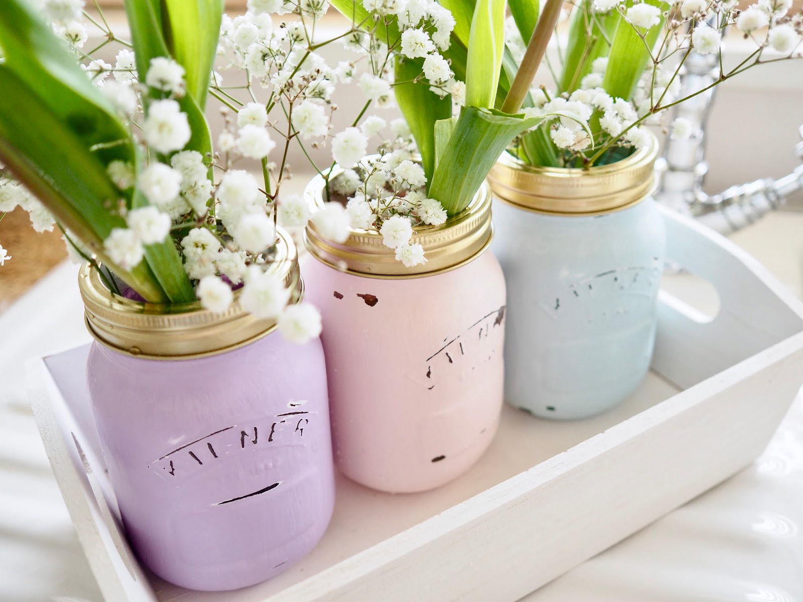 VideoMother's day DIY gifts using chalk paint and jars. Dainty Dress