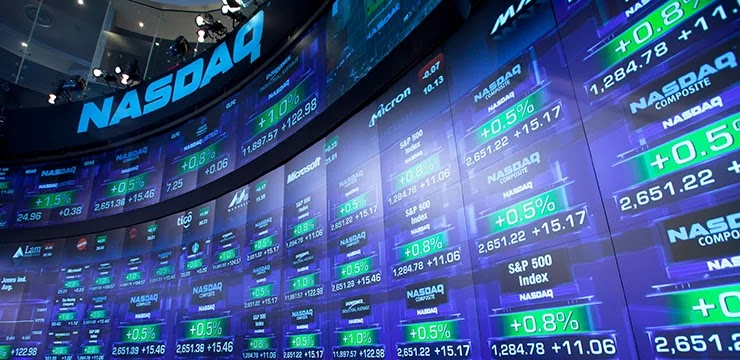 Электронная доска на бирже Nasdaq Американская биржа Nasdaq