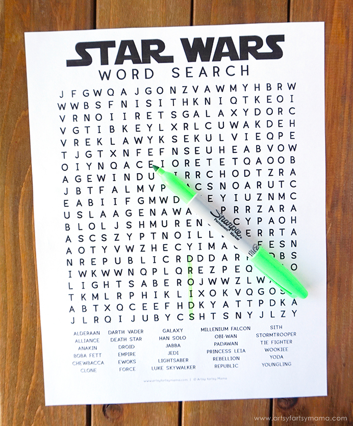 Top 50 Star Wars Crafts, Activities, Workbooks, Worksheets to entertain your family, featured by top US Disney Blogger, Marcie and the Mouse: Free Printable Star Wars Word Search