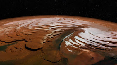An image of Mars' northern polar ice cap