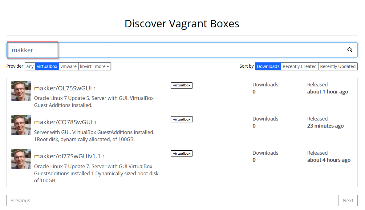 vagrant provider virtualbox