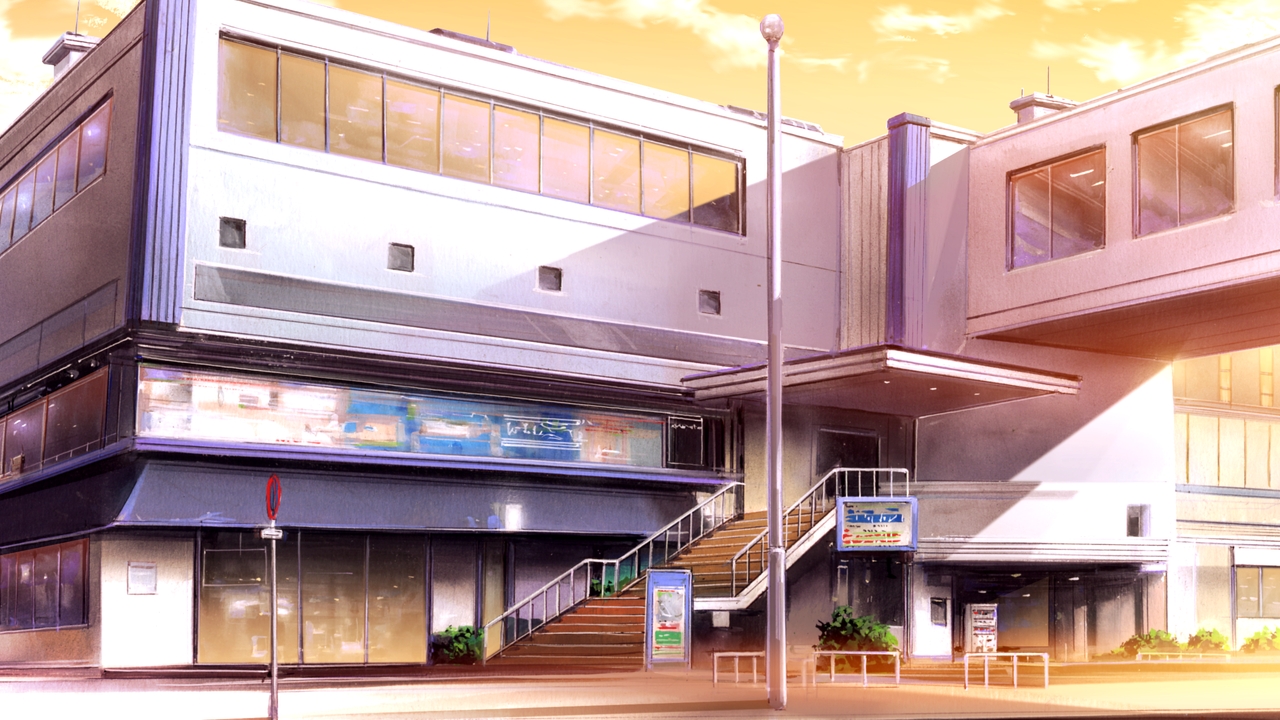 franramosdf Anime girl shopping mall background
