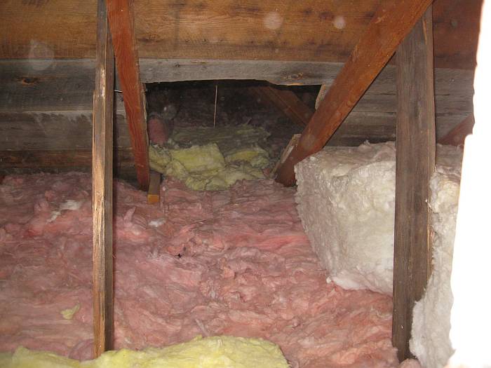 Life among the Tall Pines Speaker wires in attic