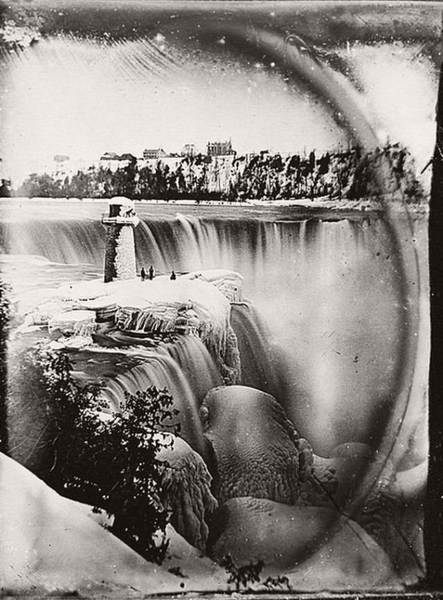 frozen Niagara Falls old photos